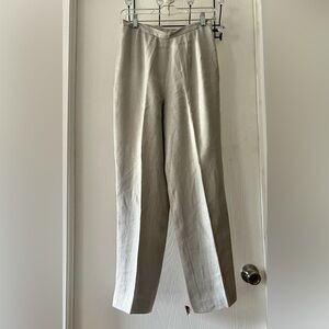 Tao Women's 100% Linen Cream Chevron Stripped Trousers